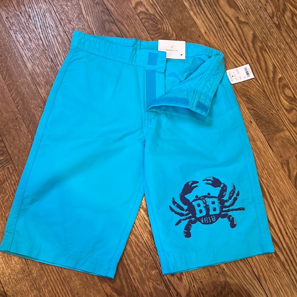 Brooks Brothers Turquoise Crab Kids Swim Trunks size 6 NWT